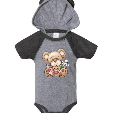 

Inktastic Teddy Bear Ladybug Daisy Flower Gift Baby Girl Bodysuit