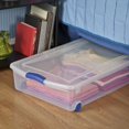 thumbnail image 4 of Sterilite 47 Liter Wheeled Latch Box, Small Clear Plastic Storage Bin with Lid, Blue Latch, 4 of 7