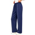 thumbnail image 4 of UVN Sweatpants for Women Casual Wide Leg Baggy Pants Straight Long Trousers High Waist Drawstring Workout Pants with Pockets, 4 of 12