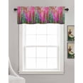 thumbnail image 3 of Pink Green Oil Painting Kitchen Valances for Windows Farmhouse Linen Window Valance Curtain for Living Room Window Treatment Modern Abstract Summer Botanical Valance Rod Pocket Topper, 54 x 18 Inch, 3 of 6