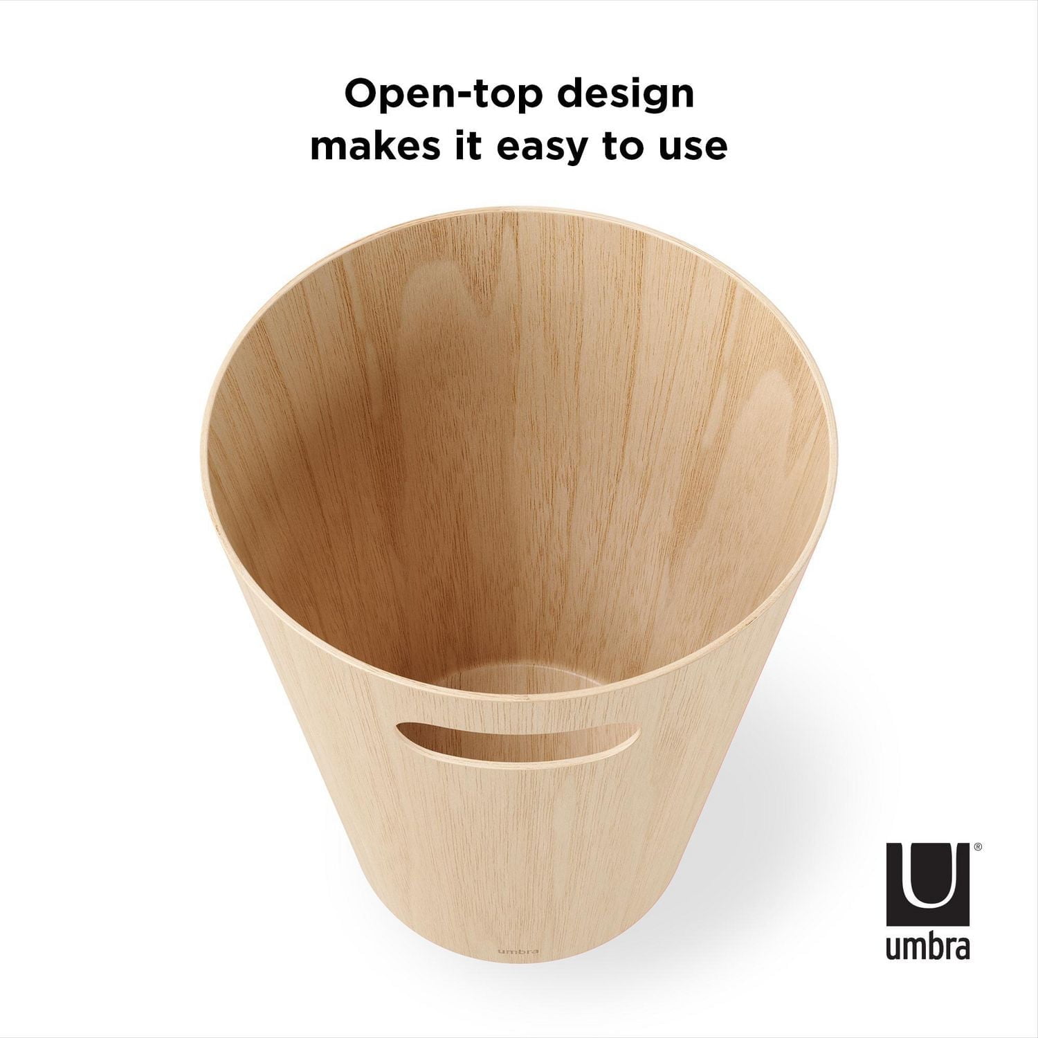 Umbra Woodrow Trash Can 2-Gallon (7.5 L) Capacity,Natural