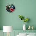 thumbnail image 4 of 10 Inch Wall Clock Battery Operated Silent Clock Decorative for Office, Kitchen, Outdoor, Living Room，Butterfly Bird Flower Painting, 4 of 4