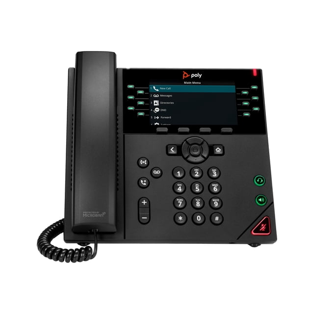Poly VVX 450 - Téléphone VoIP - Capacité d'Appel à 3 Voies - SRTP, SIP, SDP - 12 Lignes - Noir