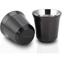 Easyworkz Stainless Steel Espresso Cup 2pcs Set Double Wall Insulated Metal Demitasse Cups 2.5 oz