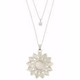 thumbnail image 2 of Efulgenz Cubic Zirconia CZ Floral Pendant Chain Necklace for Women, 2 of 3