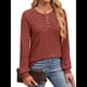 thumbnail image 3 of Suéter para Mujer, Camisetas Henley de Larga, Túnicas para Usar con Leggings, Suéteres de Cuello Redondo A . Color Caramelo L, 3 of 7