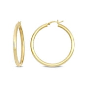 MIABELLA 10k Yellow-Plated Sterling Silver 40mm Tube Hoop Earrings