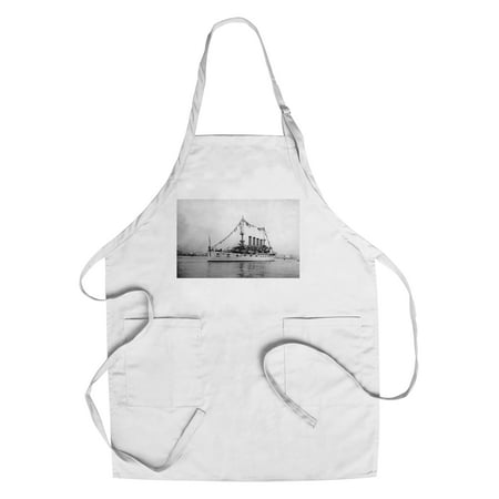 Cruiser Washington anchored in Seattle Harbor Photograph (Cotton/Polyester Chef's