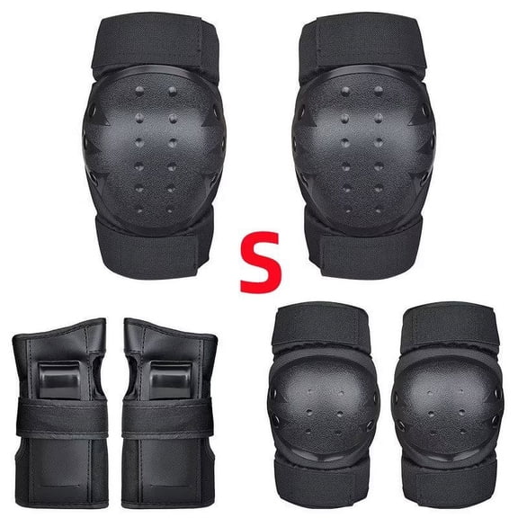 Adult/Child Knee Pad Elbow Pads Guards Protective Gear Set for Roller Skates Bike Skateboard Inline Skatings Scooter Riding Sports, Black S