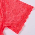 thumbnail image 4 of TANBOM Men's Floral Lace Short Sleeve Open Front Belted Kimono Sleepwear Robe, Red, 1-Pack, M, 4 of 6