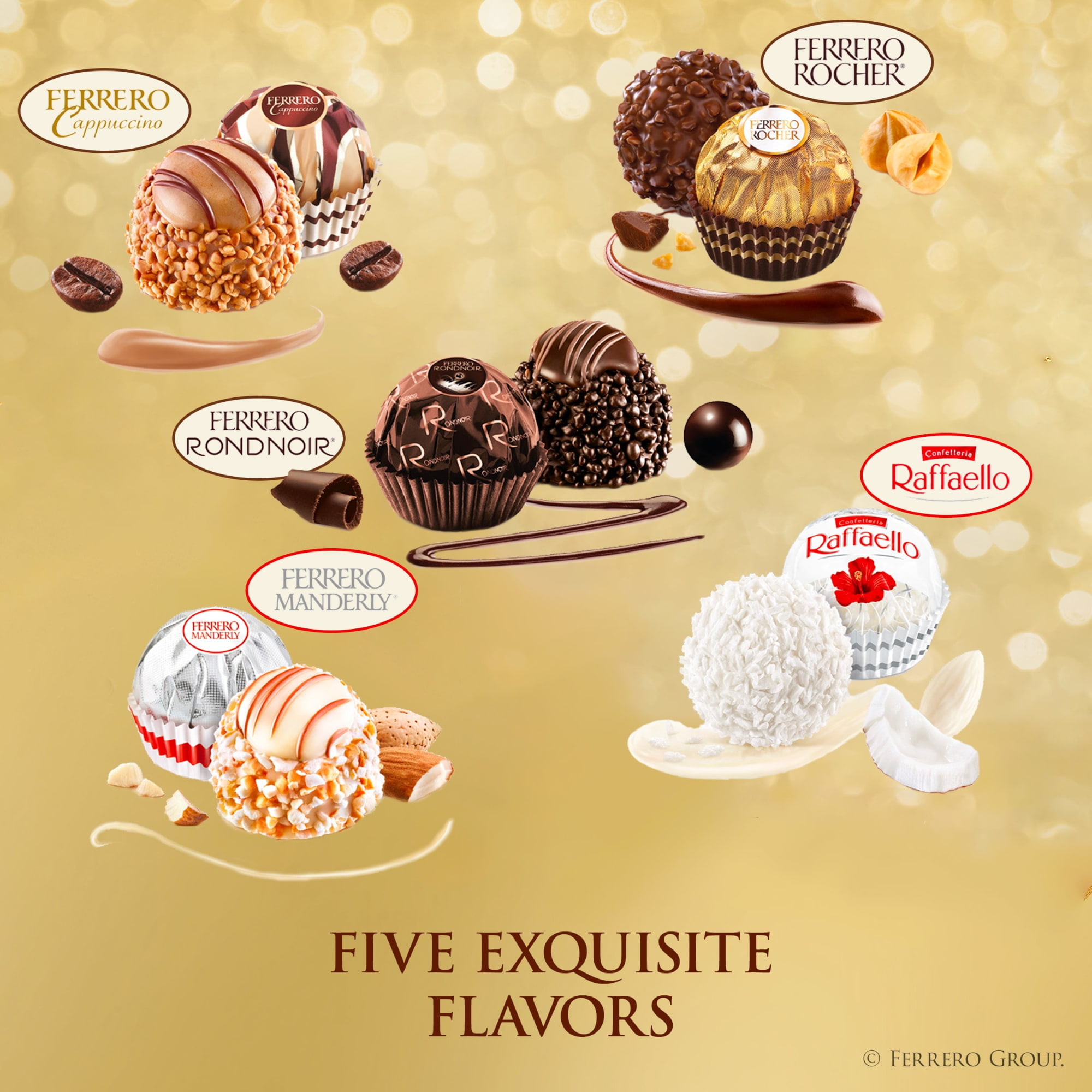 FERRERO COLLECTION Fine Assorted Confections Heart Box, 7.2 oz / 205 g, Premium Dark, Hazelnut, Milk and Coconut Chocolate Gift for Valentine’s Day