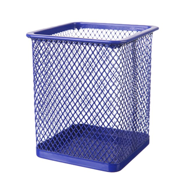 FloreceBien - Portaplumas para escritorio, portaplumas, portaplumas de alambre para escritorio, organizador de bolígrafos de oficina, azul