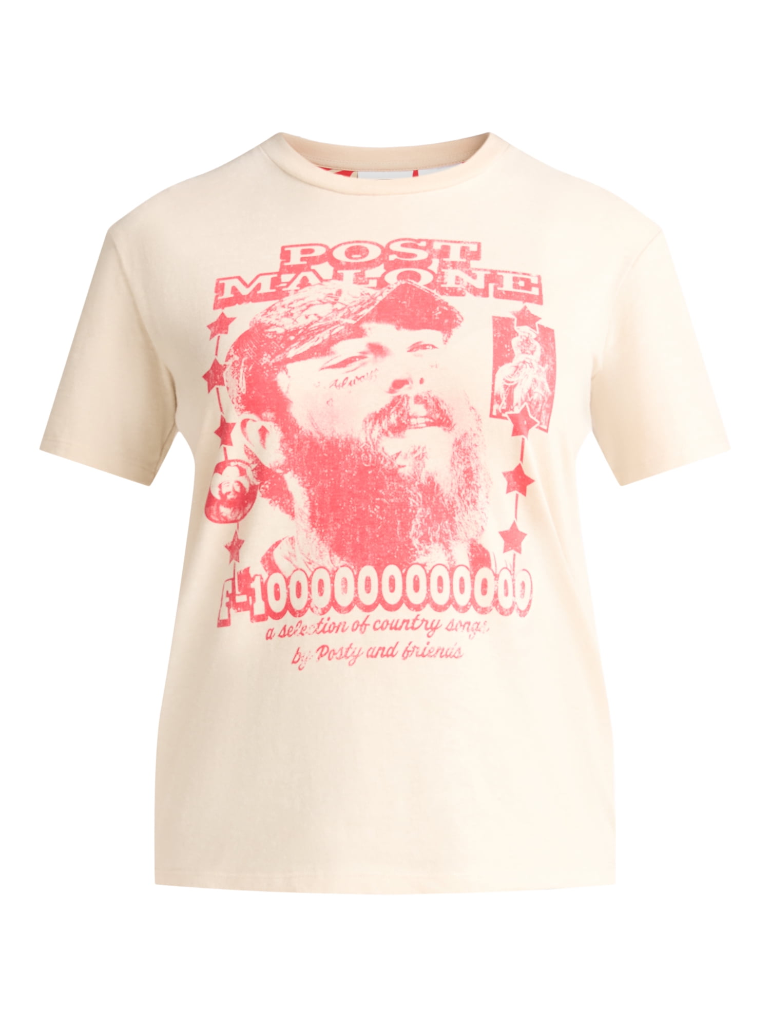 Post Malone Women's Graphic Band Tee with Short Sleeves, Sizes XXS-XXL