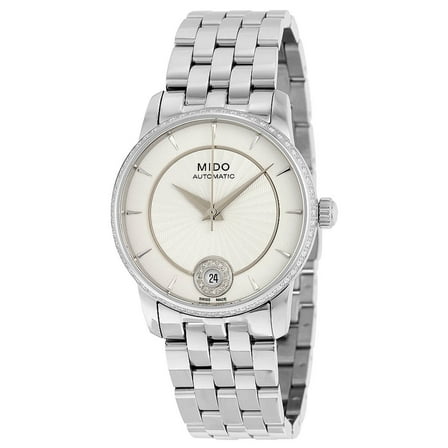 Mido Baroncelli II Automatic Silver Dial Diamond Stainless Steel Watch M0072076103600
