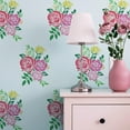 thumbnail image 7 of 1 set 3pcs Rose Flowers Vine Painting Stencil 11.7x8.3 inch Hollow Out Floral Rose Craft Stencils Reusable Border Lace Decoration Plant Leaves Stencil for Wall Tiles Furniture Scrapbook Plastic, 7 of 7