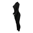 thumbnail image 4 of hirigin Women One Piece Bodycon Jumpsuit Solid Color Zipper Long Sleeve Pants Romper Clubwear Streetwear, 4 of 6