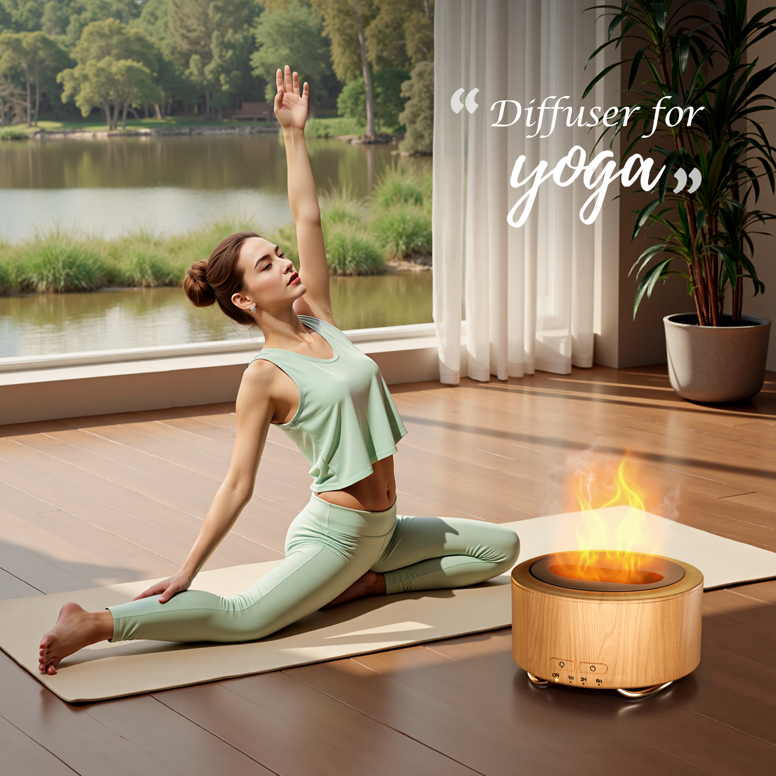 Noahstrong 500ml Essential Oil Diffuser with Flame Effect photo 7