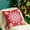 thumbnail image 4 of Christmas Throw Pillow Covers Decorative 16 X 16 Inches Pack of 2 Cozy Fleece Snowflakes Cushion Cases for Couch Sofa Bed Living Room Christmas Red, 4 of 6