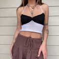 thumbnail image 2 of BVnarty Women's Rib Vacation Travel Clothes Backless Solid Color Plain Strappy Tanks for Teen Girls Camisole Sleeveless Spaghetti Strap Soft Comfy Cami Summer Crop Tops Trendy 2023 Black S, 2 of 8