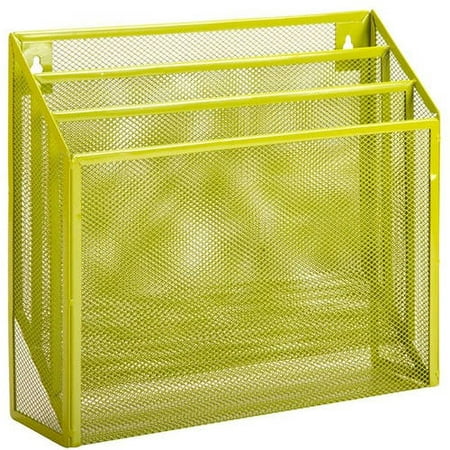 - Honey Can Do Steel Mesh Vertical File Sorter with 3 Bins, Lime