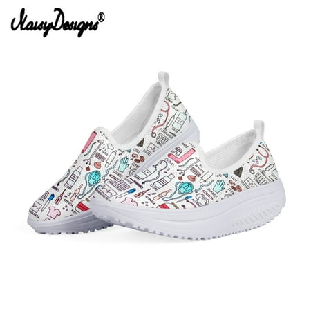 

Hot Nursing Medicine Pattern Women s Swing Shoes Flats Platform Casual Women Slip On Heightreasing Shoes