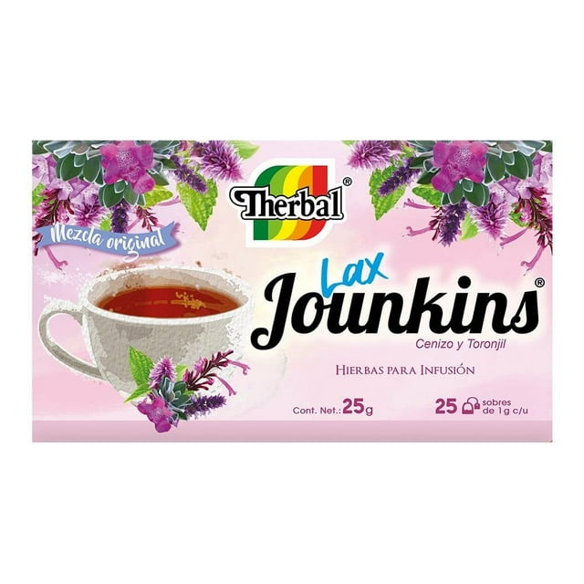 Hierbas para infusión Therbal Jounkins lax cenizo y toronjil 25 sobres de 1 g c/u