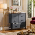 thumbnail image 6 of GALAXHERO 6 Drawer Fabric Dresser, Double Dresser with Storage Bins, Chest of Drawers for Bedroom, Living Room, Closet, Hallway, Dark Grey, 6 of 8
