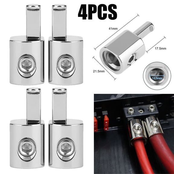 4PCS 1/0 Gauge To 4 Gauge Pin AWG Power Wire Reducer Car Audio Amp Terminal