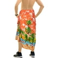 thumbnail image 3 of LA LEELA Men's Swim Bath Trunk Swimsuit Regular Surfing Swimwear Sarong Long Pareo Beach Wrap One Size Yam, Flamingo Summer Vacation Party, 3 of 4