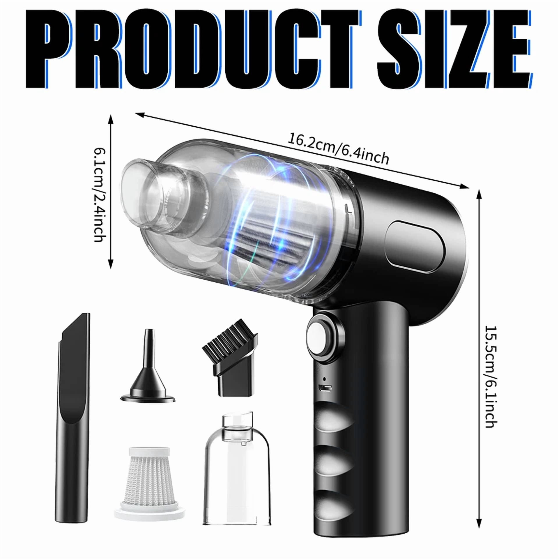 CRESTIN- 2-In-1 Compressed Air Vacuum Cleaner Duster-Vacuum Keyboard Cleaner-Air Blower