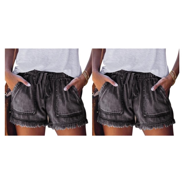 Sonducket Pantalones cortos de mezclilla informales suaves para mujer, pantalones cortos de mezclilla para niñas, vacaciones en la playa, Type1 NO1