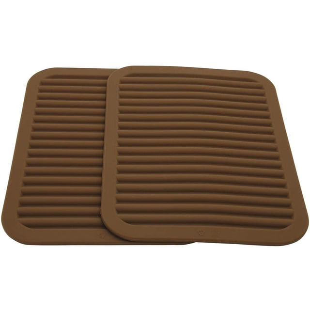 Posavasos de silicona para platos calientes y ollas calientes, almohadillas calientes para encimeras, mesas, agarradores de ollas, soportes para cucharas Alfombrillas de secado pequeñas, juego de 2 Adepaton HMHZ086-3
