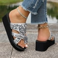 thumbnail image 4 of HAOTAGS Summer Wedge Sandals for Women Comfortable Walking Platform Sandals Silver Size 9.5, 4 of 6