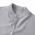 thumbnail image 5 of Miluxas Mens Henley Shirt Short Sleeve Basic Button-Down T-Shirt Solid Color Henley Shirt for Men Gray 6(S), 5 of 9