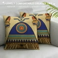 thumbnail image 3 of Nawypu Decorative Throw Pillow Cover Case Egyptian Insect Cute Lotus Ethnic Tribal Blue Pillow Cases Square Standard Cushion Covers for Couch Sofa Bed, 3 of 5