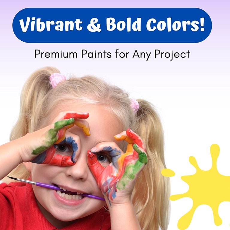 Rich Art Washable Tempera Paint For Kids - Non Toxic Paint - Premium Craft  Paint In Primary Colors For Paper, Poster Board, Canvas, & More - Made in