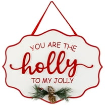 15.75" Holly To My Jolly Christmas Wall Sign