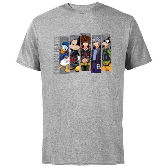 Disney Kingdom Hearts III Mickey Mouse Characters - Short Sleeve Cotton T-Shirt for Adults -Customized-Athletic Heather