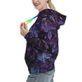thumbnail image 2 of Uemuo Lilac Pattern Women's Hoodie with Eye-catching Drawstrings- Casual Pullover Hoodie with Kangaroo Pocket, Stylish Hooded Sweatshirt-Small, 2 of 7