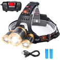 thumbnail image 1 of LED Headlamp, 4 Modes 6000K 1500 Lumens Powerful Lighting Ultra USB Rechargeable Head Torch, for Fishing, Camping, Reading, Hiking, Cycling, 1 of 5