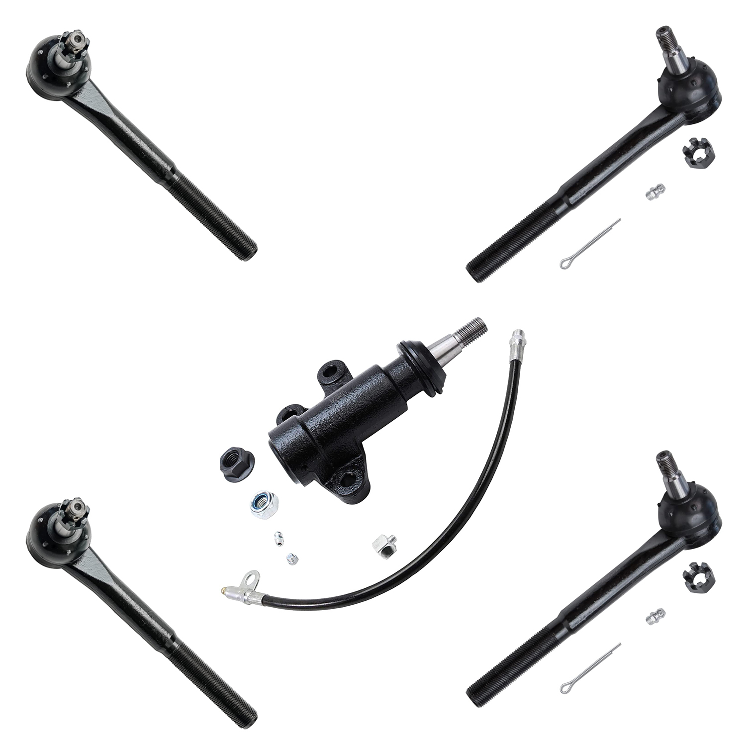 Detroit Axle - Front End 15pc Suspension Kit for Chevy GMC C1500 C2500 Suburban C3500, Upper Control Arms Lower Ball Joints Sway Bars Tie Rods Adjusting Sleeves Pitman Idler Arms Bracket