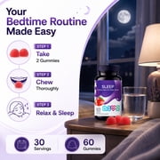 LIVS Sleep Gummies - 5mg Melatonin Gummy Supplement for Adults - Easy & Deep Sleep - Strawberry Flavor Vegan Gummies - 60 Count with 30 Servings