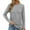 Gray Tops, variant on Htigea Long Sleeve Shirts for Women Casual Crew Neck Basic Fall Tops Loose Fit Comfy Pullovers White M