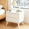 thumbnail image 3 of Leovanni Home Mid-Century Modern Nightstand, Solid Wood, 2 Drawers, Vintage Walnut Finish, 3 of 7