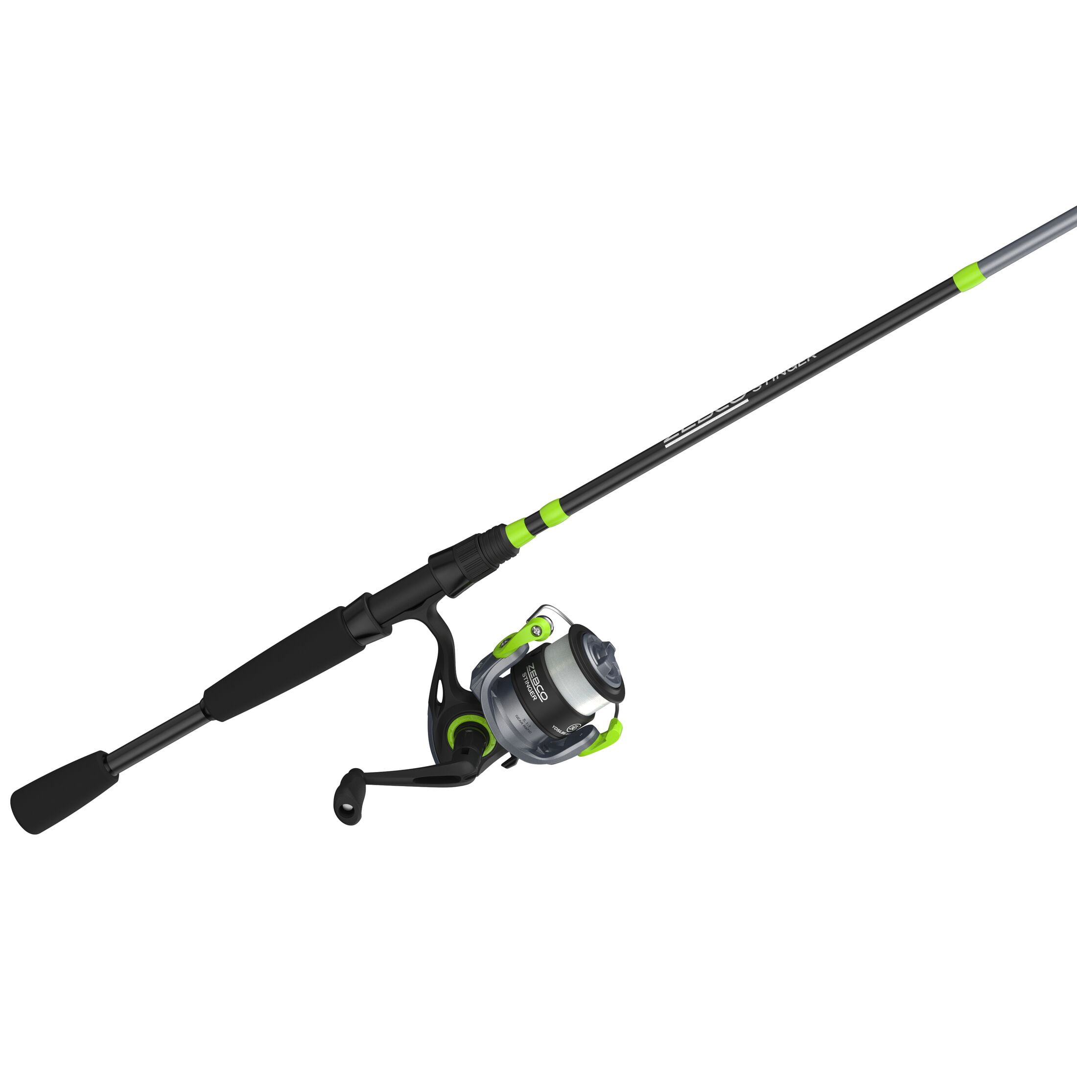 Zebco Stinger Spinning Reel and Fishing Rod Combo, 7-Foot, 2-Piece Rod, Size 30 Reel