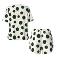 thumbnail image 5 of Lsque Abstract Green Polka Dot Women's Short-Sleeved Pajama Set - 2 Piece Soft and Lightweight Sleepwear Set-Large, 5 of 9