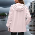 thumbnail image 3 of Womens Jackets Casual Dressy New Rain Jacket Women Lightweight Waterproof Raincoats Packable Travel Hiking Hooded Windbreaker with Pockets Pinky 3XL, 3 of 6