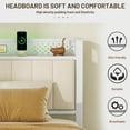 thumbnail image 4 of Queen Bed Frame with LED Headboard, Upholstered Bed with 4 Storage Drawers and USB Ports, Beige, 4 of 7