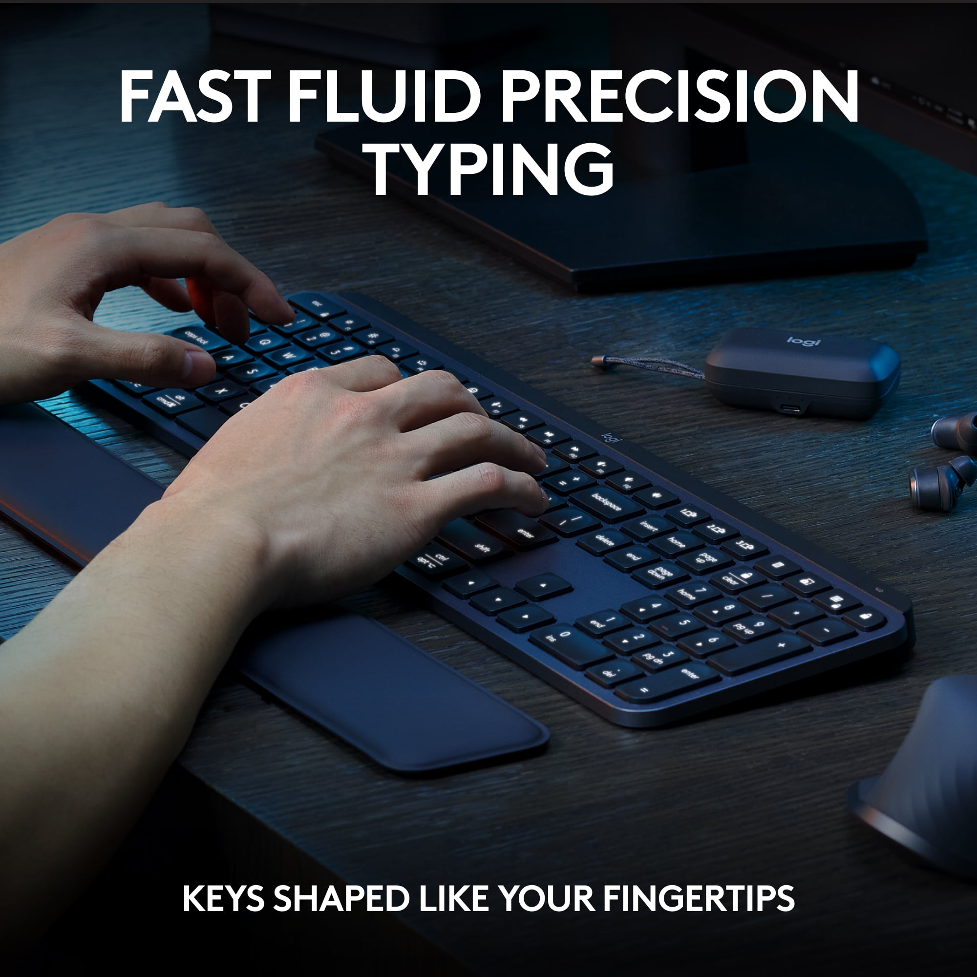 Logitech MX Keys S Combo - Performance Wireless Keyboard and Mouse with Palm Rest, Customizable Illumination, Black