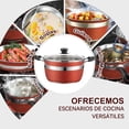 thumbnail image 3 of Batería de Cocina NOVRY rojo Antiadherente de Acero Inoxidable para Estufas de Inducción, Eléctricas, 3 of 8
